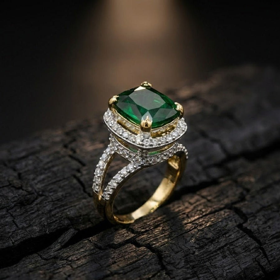 Delicate Sterling Ring with Gold Polish - Pehnaawaa