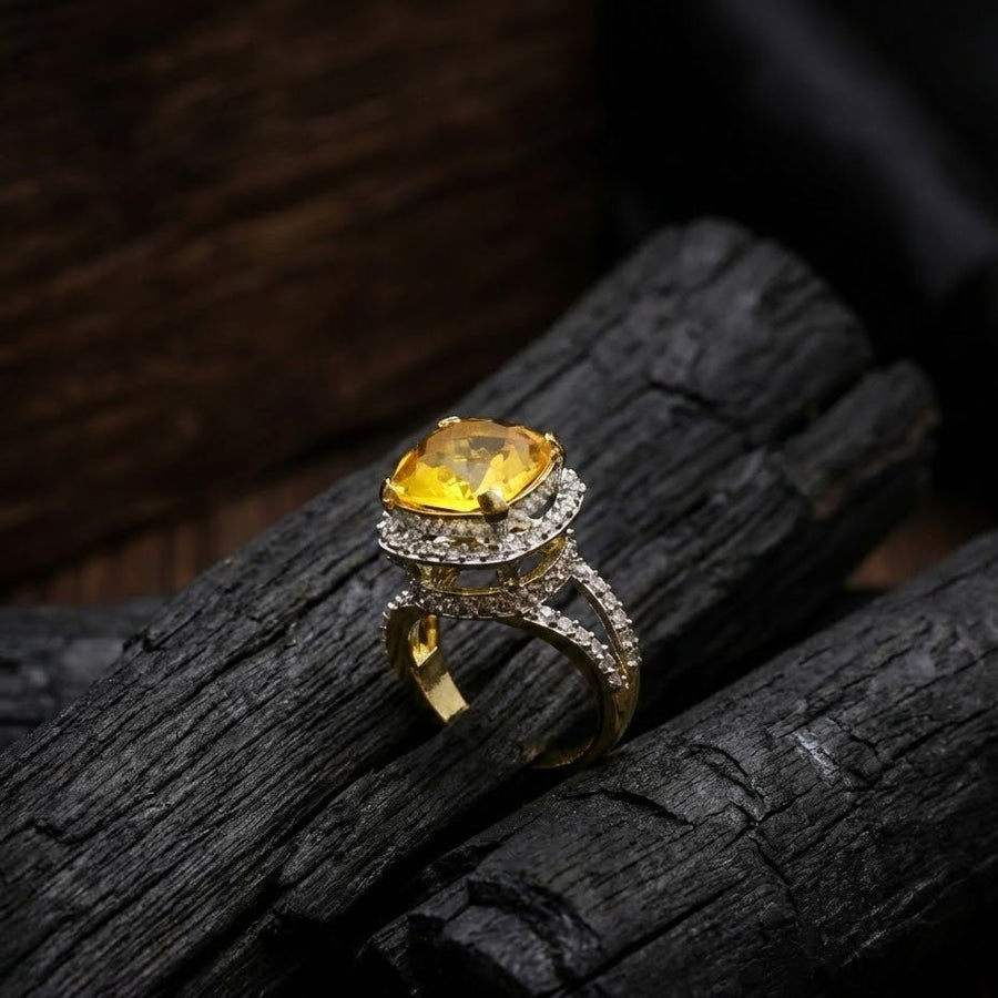 Delicate Sterling Ring with Gold Polish - Pehnaawaa