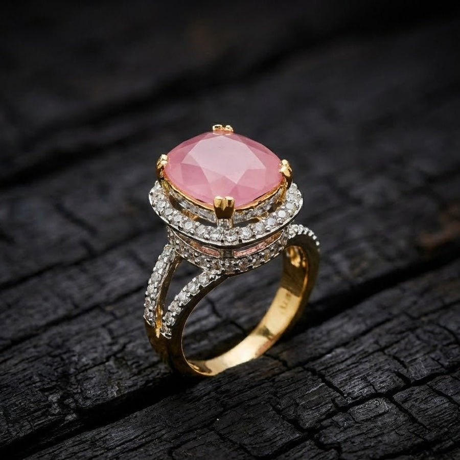Delicate Sterling Ring with Gold Polish - Pehnaawaa