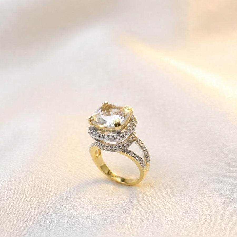 Delicate Sterling Ring with Gold Polish - Pehnaawaa