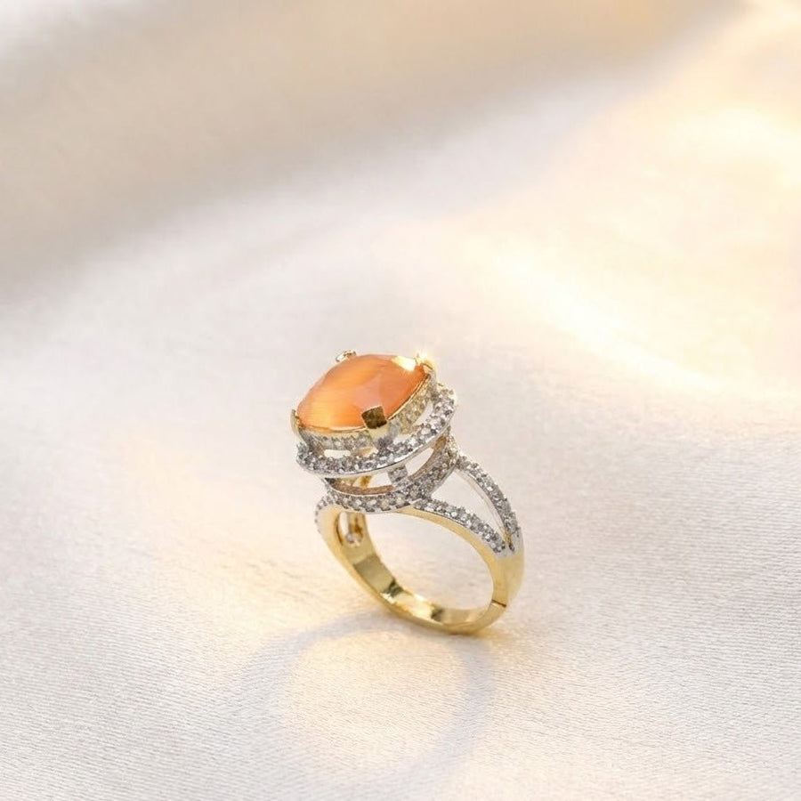 Delicate Sterling Ring with Gold Polish - Pehnaawaa