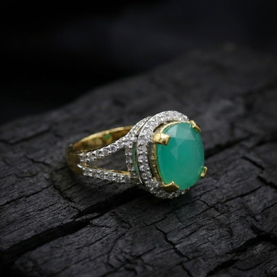 Delicate Sterling Ring with Gold Polish - Pehnaawaa