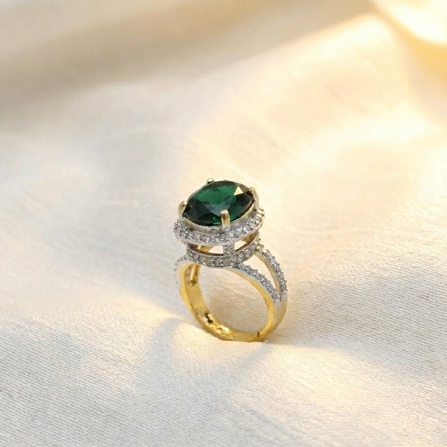 Delicate Sterling Ring with Gold Polish - Pehnaawaa
