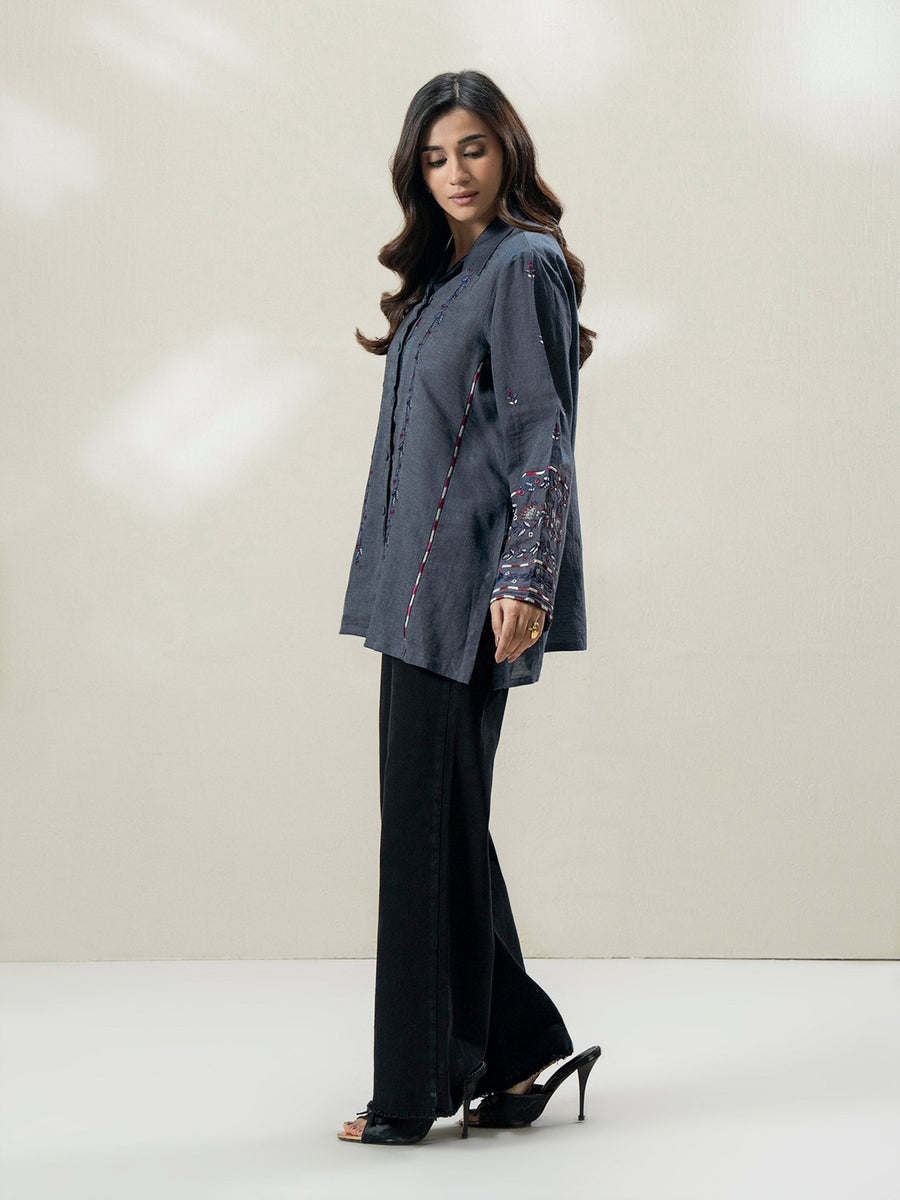 Denim Kurti - Embroidered (Pret) - Pehnaawaa