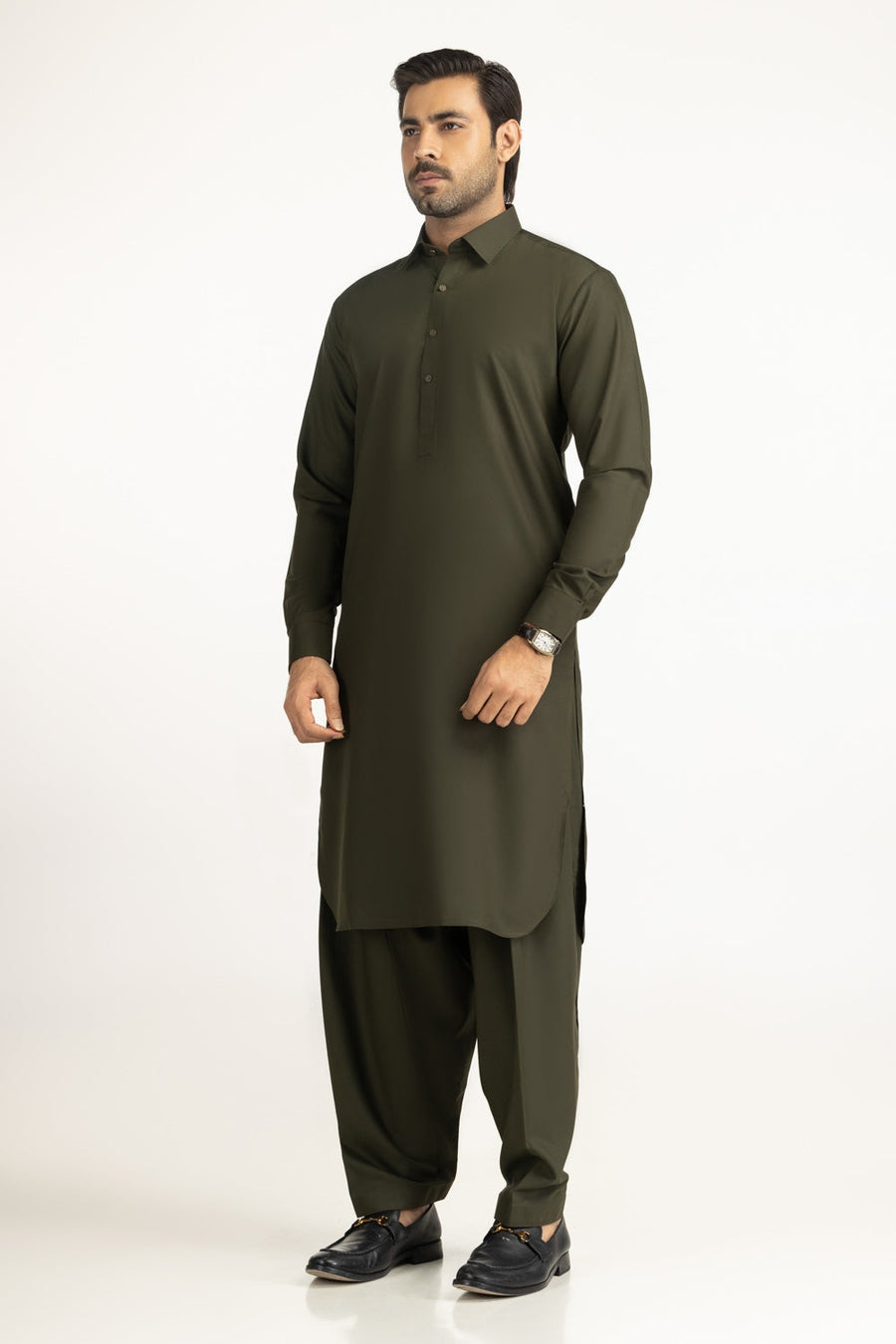 Lilac Cotton 2-Piece Kurta Set | Half-Button Placket