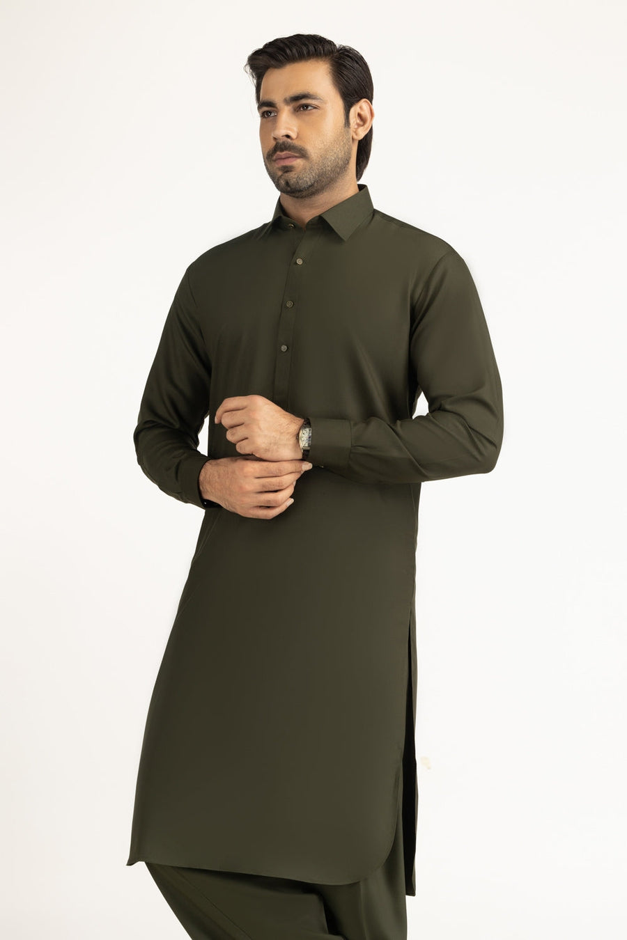 Lilac Cotton 2-Piece Kurta Set | Half-Button Placket