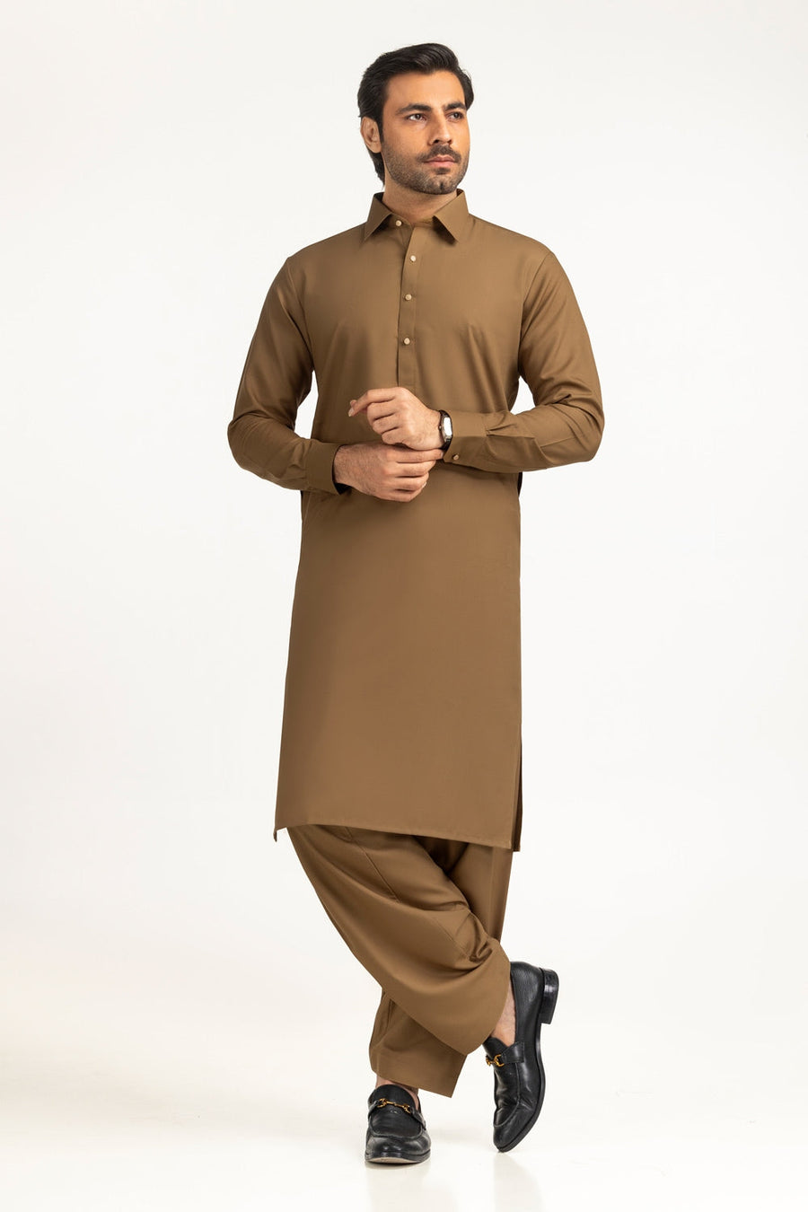Lilac Cotton 2-Piece Kurta Set | Half-Button Placket