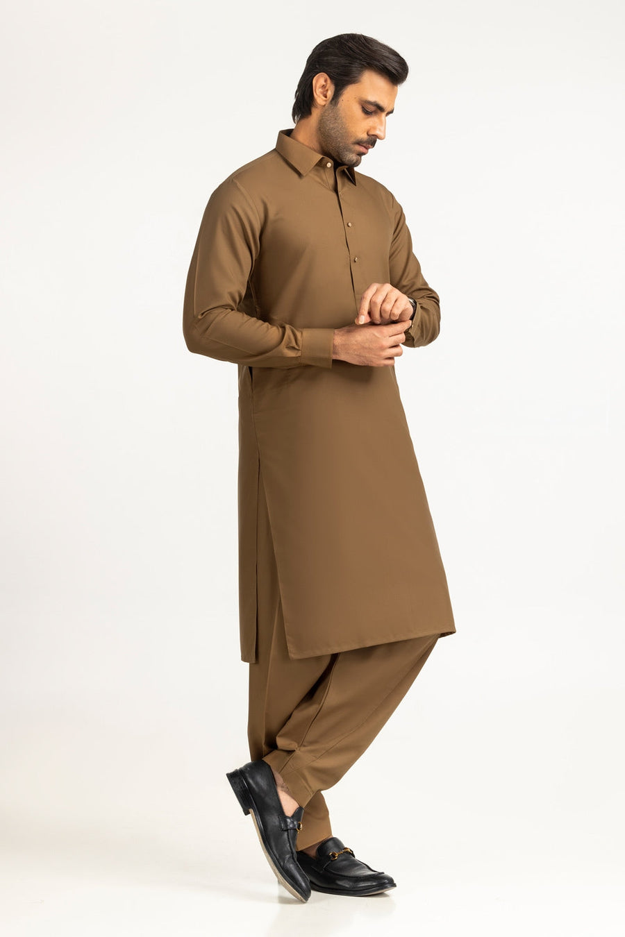 Lilac Cotton 2-Piece Kurta Set | Half-Button Placket