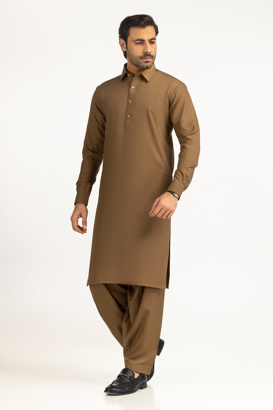 Lilac Cotton 2-Piece Kurta Set | Half-Button Placket