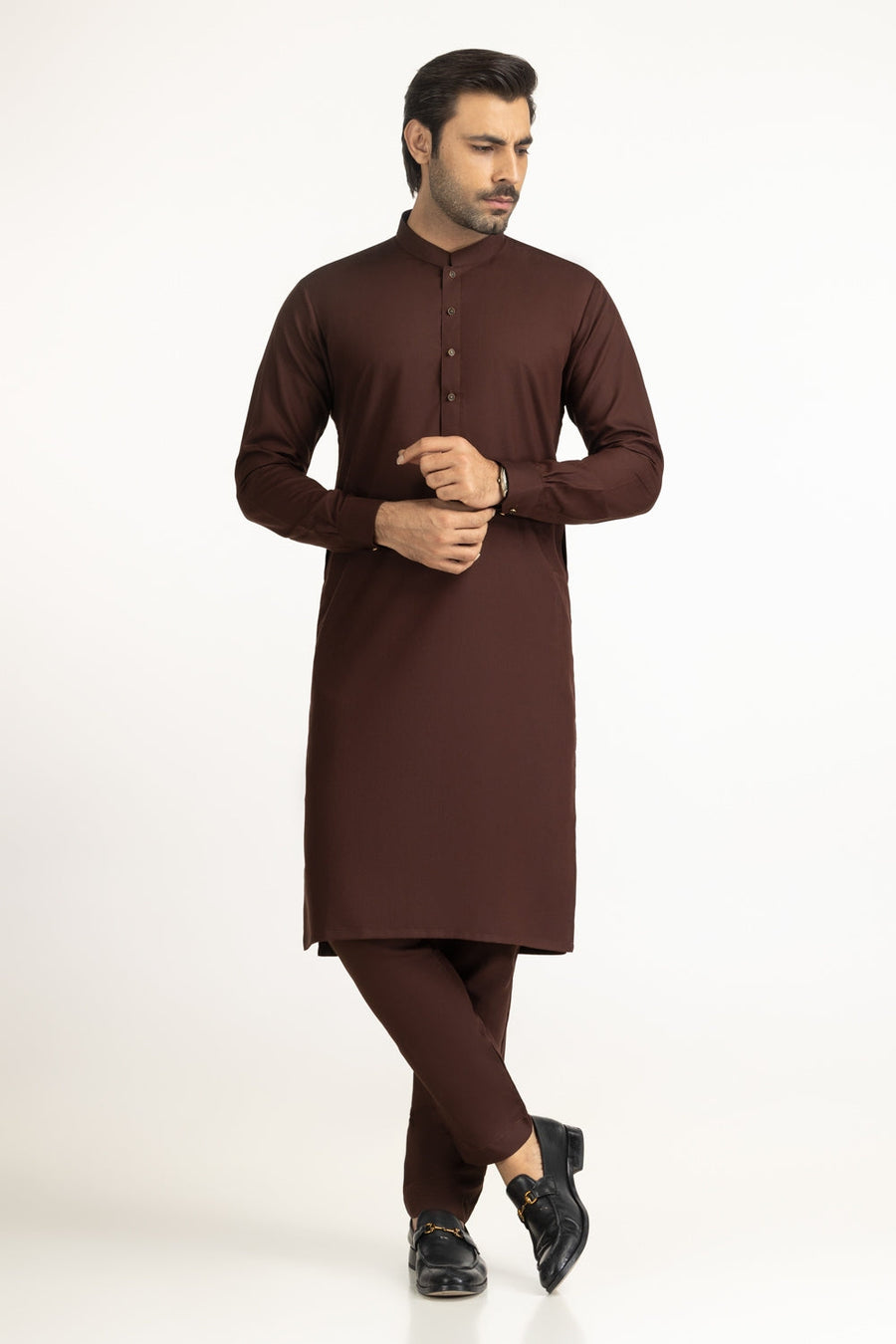 Lilac Cotton 2-Piece Kurta Set | Half-Button Placket