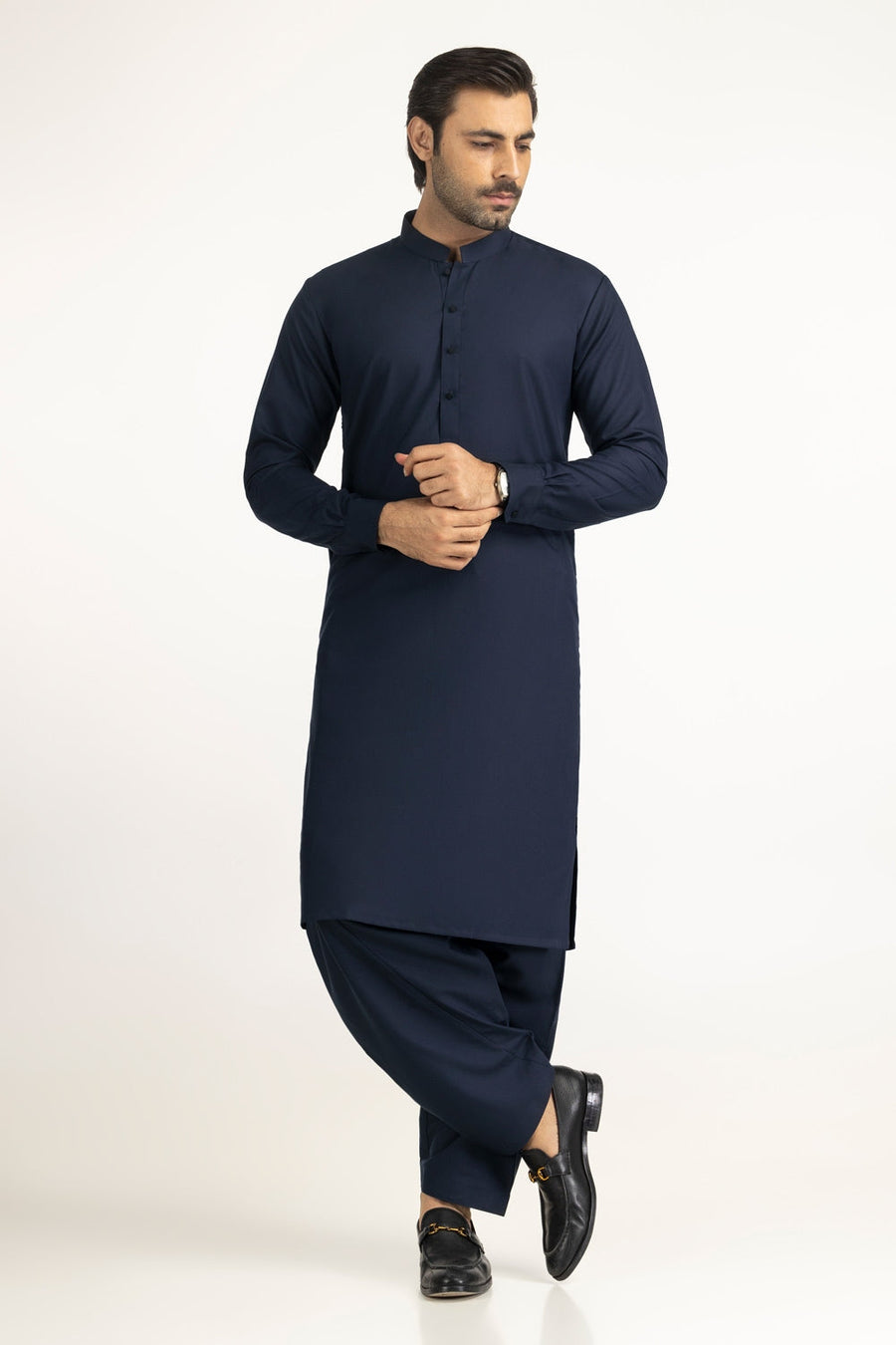 Lilac Cotton 2-Piece Kurta Set | Half-Button Placket