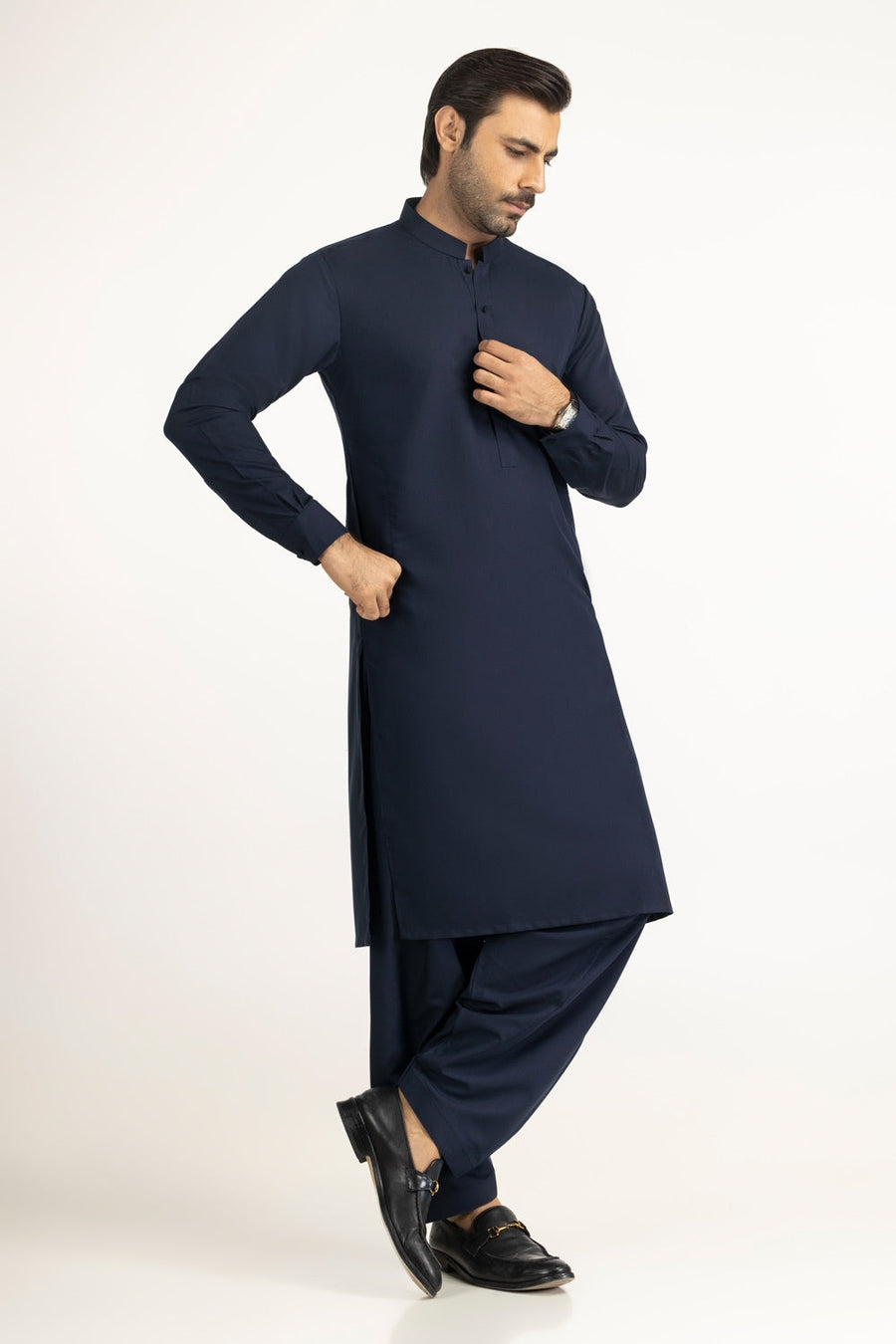 Lilac Cotton 2-Piece Kurta Set | Half-Button Placket