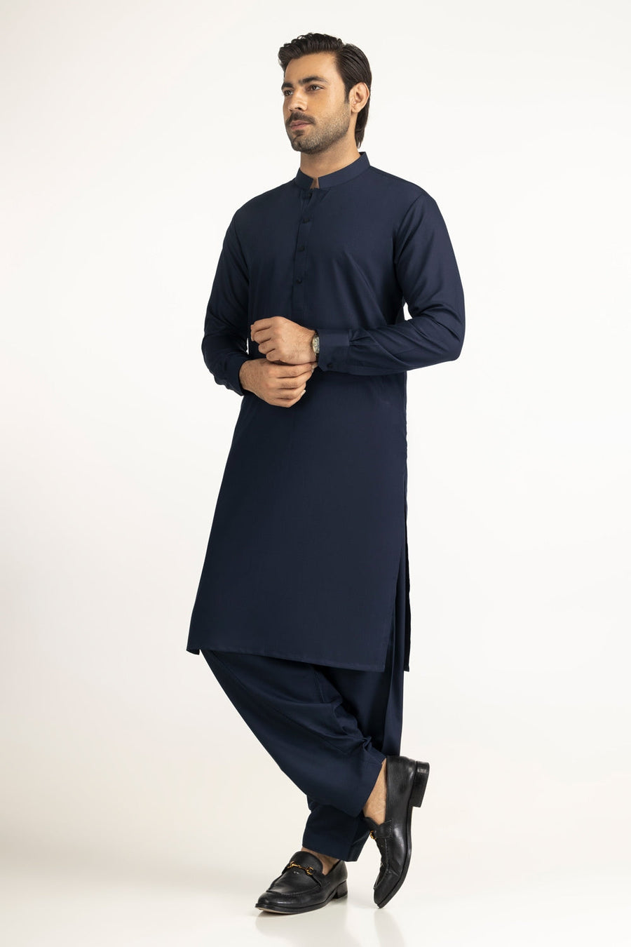 Lilac Cotton 2-Piece Kurta Set | Half-Button Placket