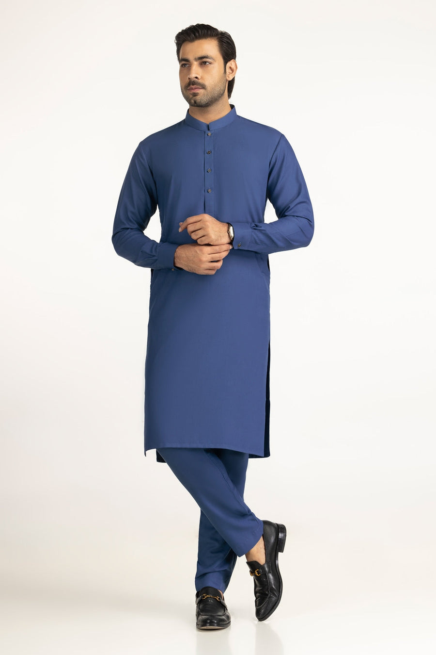 Lilac Cotton 2-Piece Kurta Set | Half-Button Placket