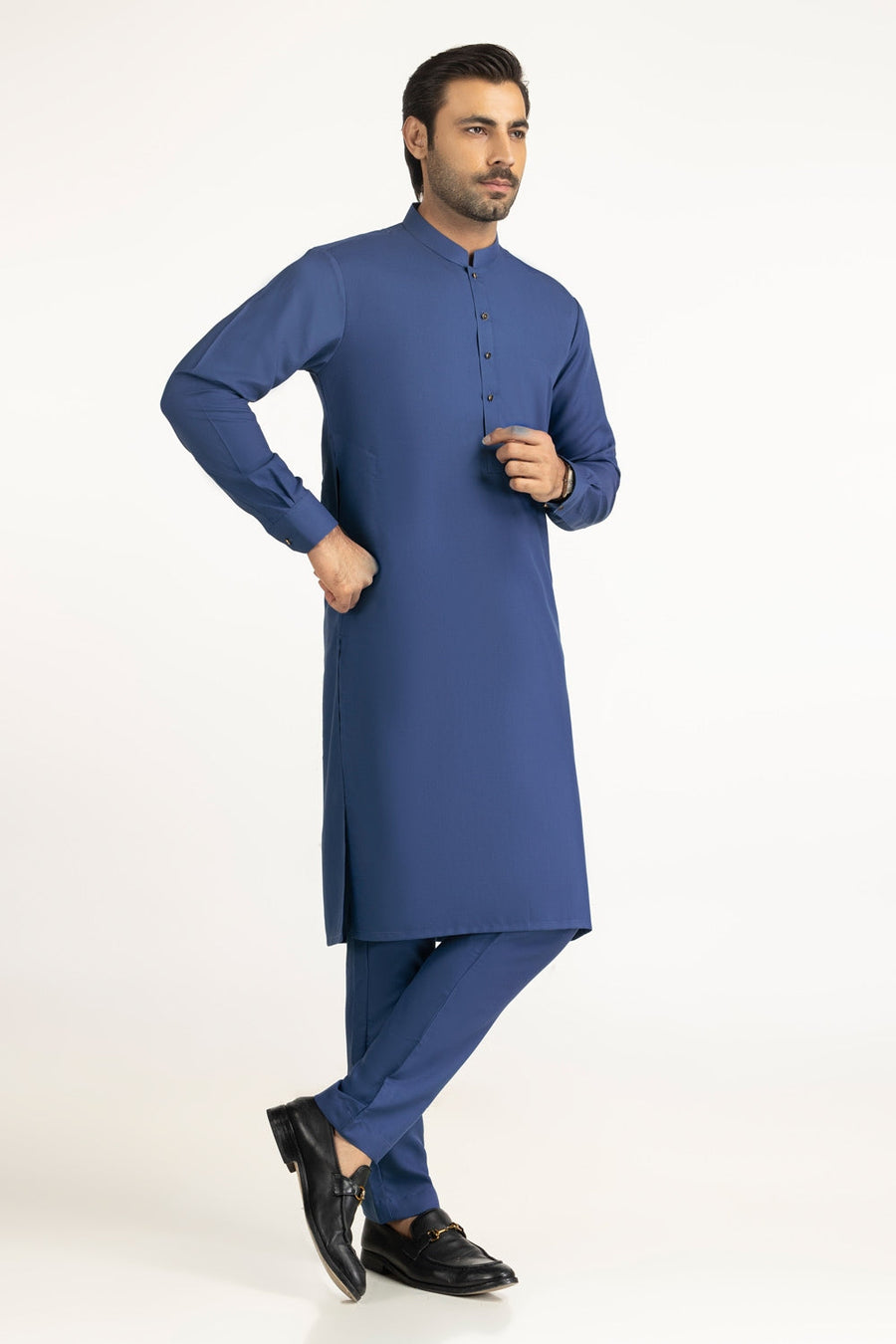 Lilac Cotton 2-Piece Kurta Set | Half-Button Placket