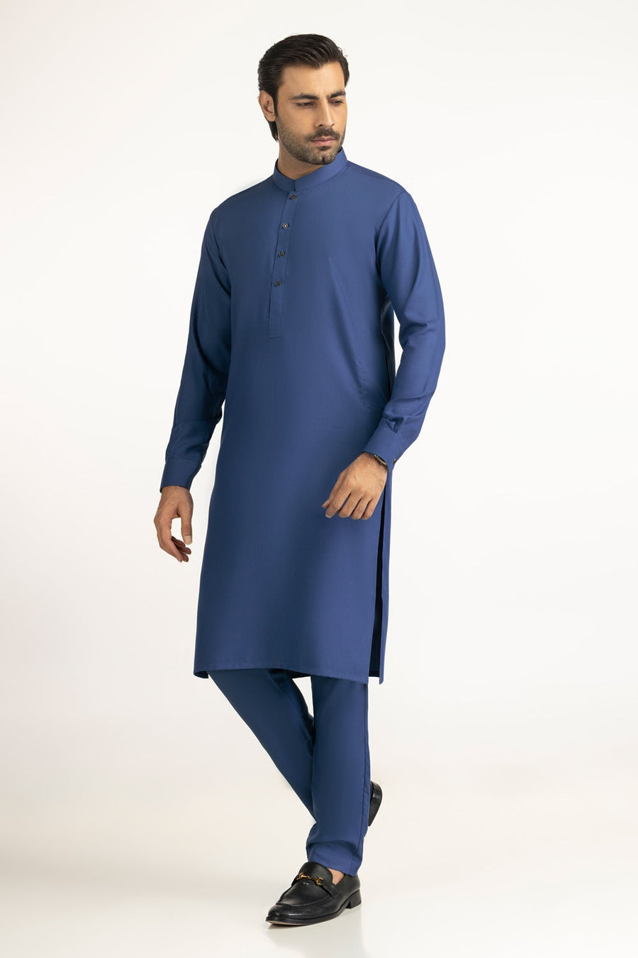 Lilac Cotton 2-Piece Kurta Set | Half-Button Placket