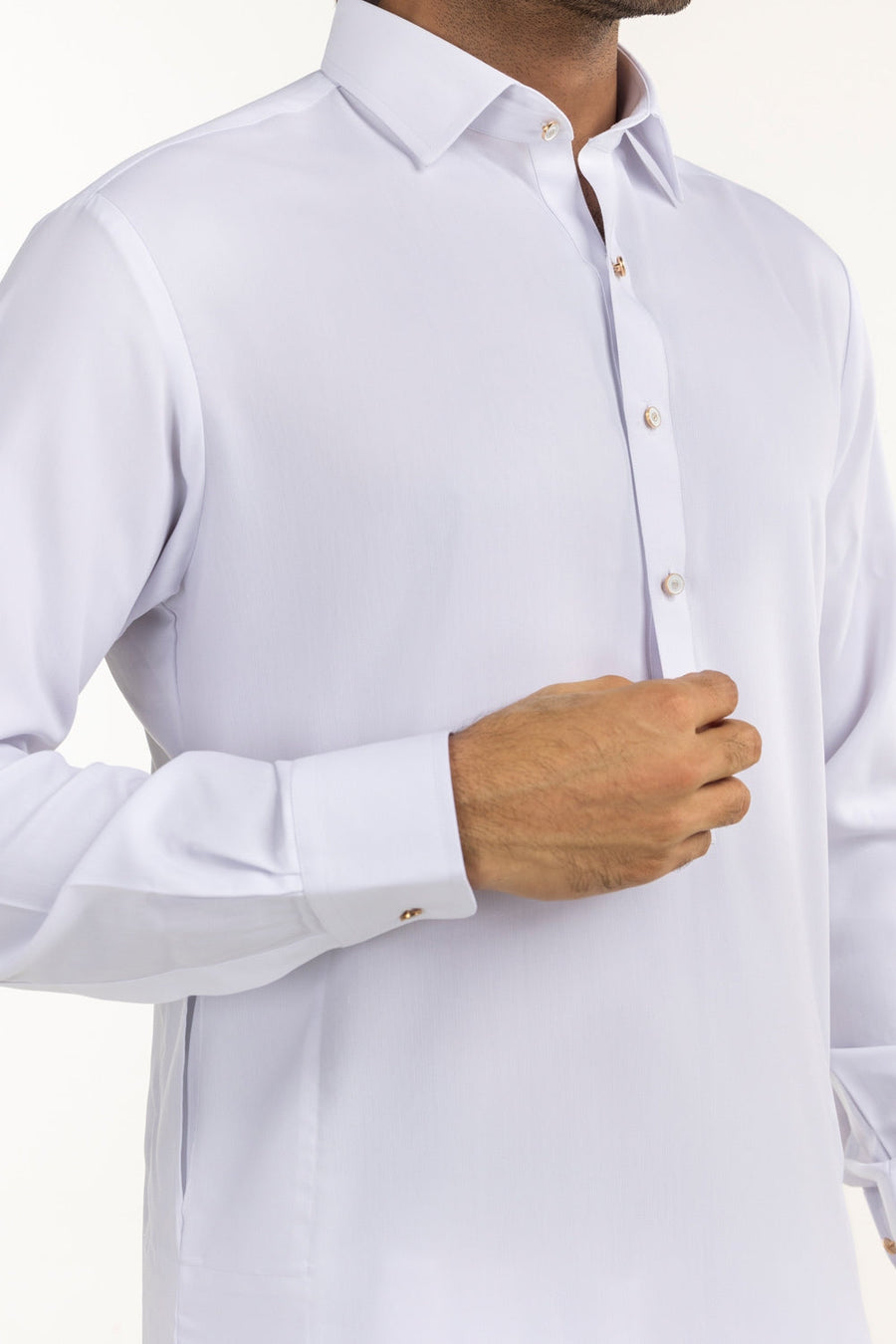 Lilac Cotton 2-Piece Kurta Set | Half-Button Placket