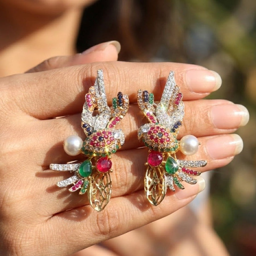 Elegant Parrot Earring - Pehnaawaa