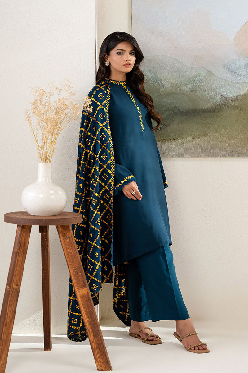 SAGE BLUE-2PC(SHIRT & DUPPATA) - Pehnaawaa