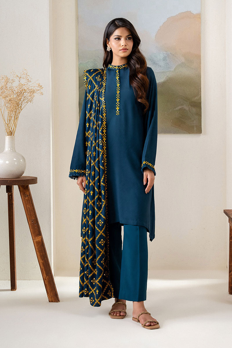 SAGE BLUE-2PC(SHIRT & DUPPATA) - Pehnaawaa