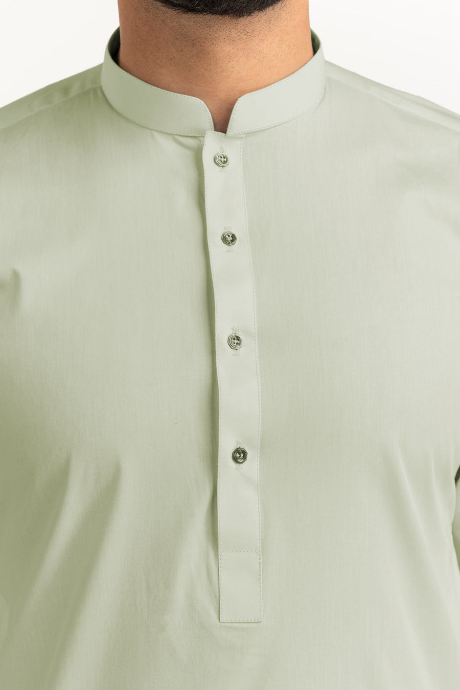 Off-White Cotton 2-Piece Kurta | Minimalist Button-Front Design