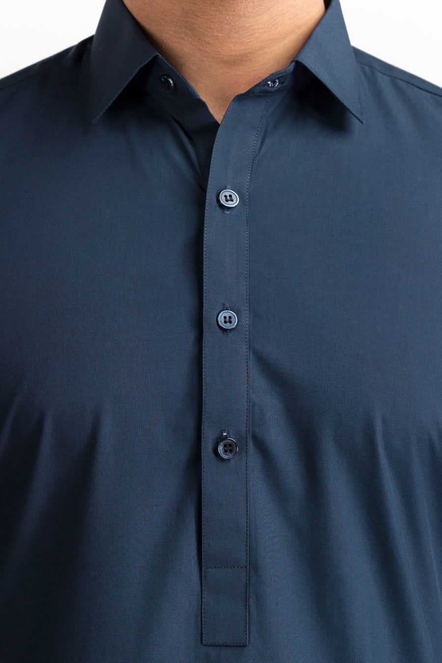Off-White Cotton 2-Piece Kurta | Minimalist Button-Front Design