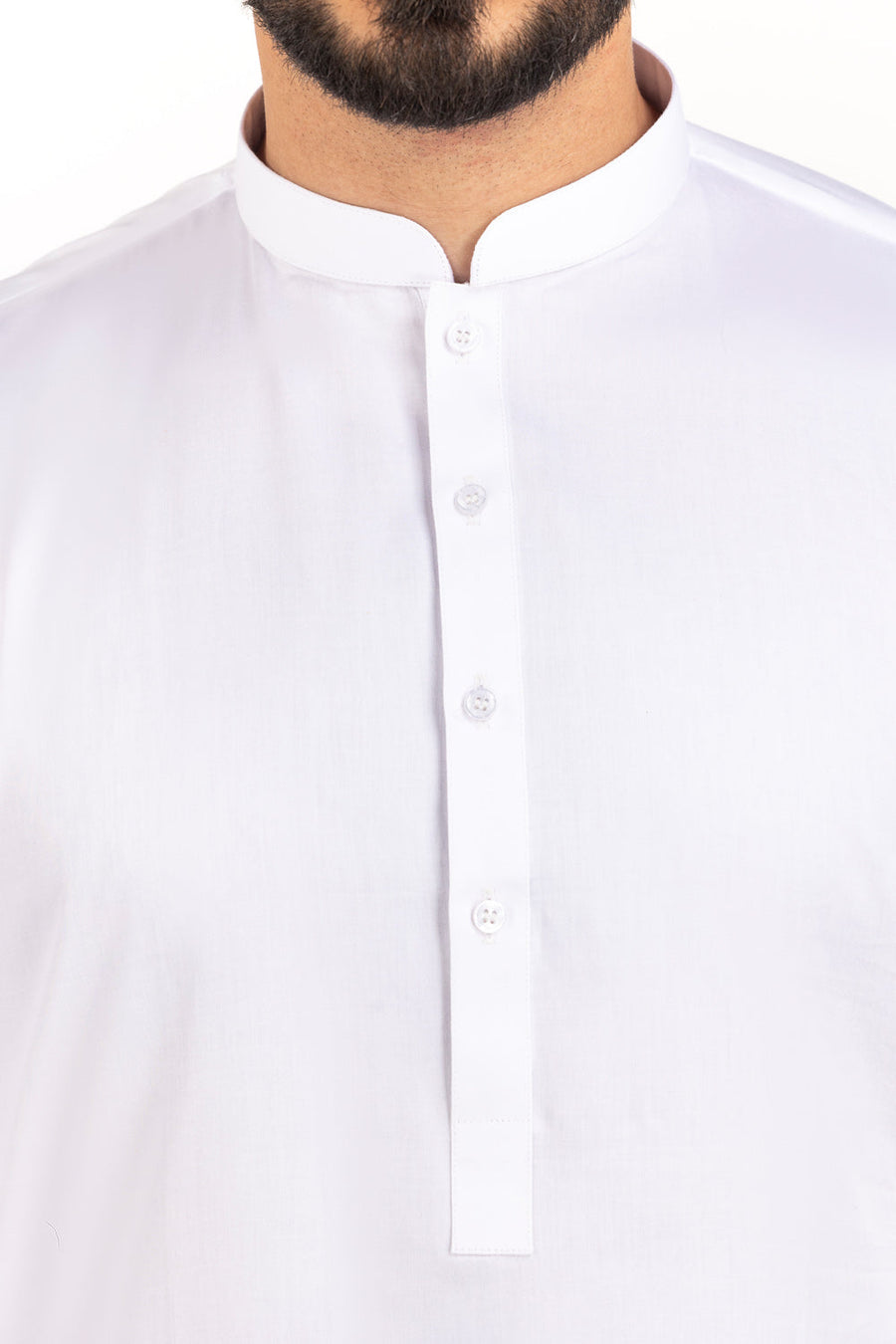 Off-White Cotton 2-Piece Kurta | Minimalist Button-Front Design