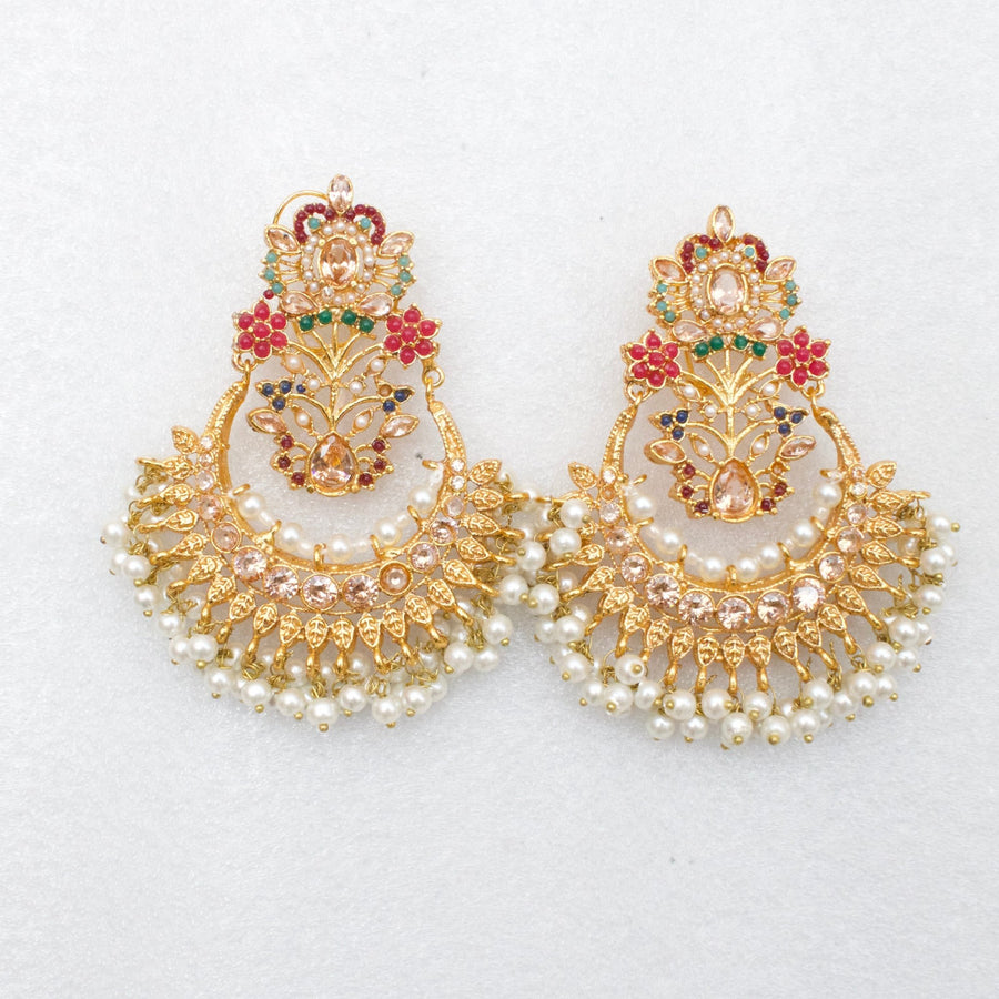 Exquisite Nauratan Earrings - Pehnaawaa