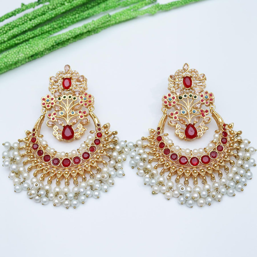 Exquisite Nauratan Earrings - Pehnaawaa
