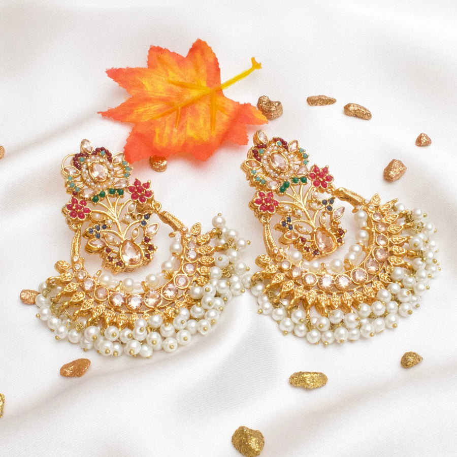 Exquisite Nauratan Earrings - Pehnaawaa