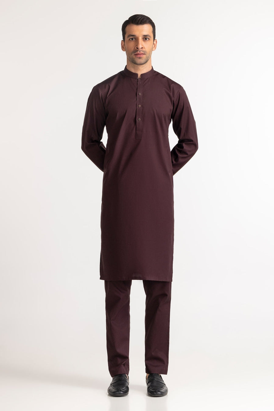 Off-White Cotton 2-Piece Kurta Pajama | Button-Front Tunic Cut