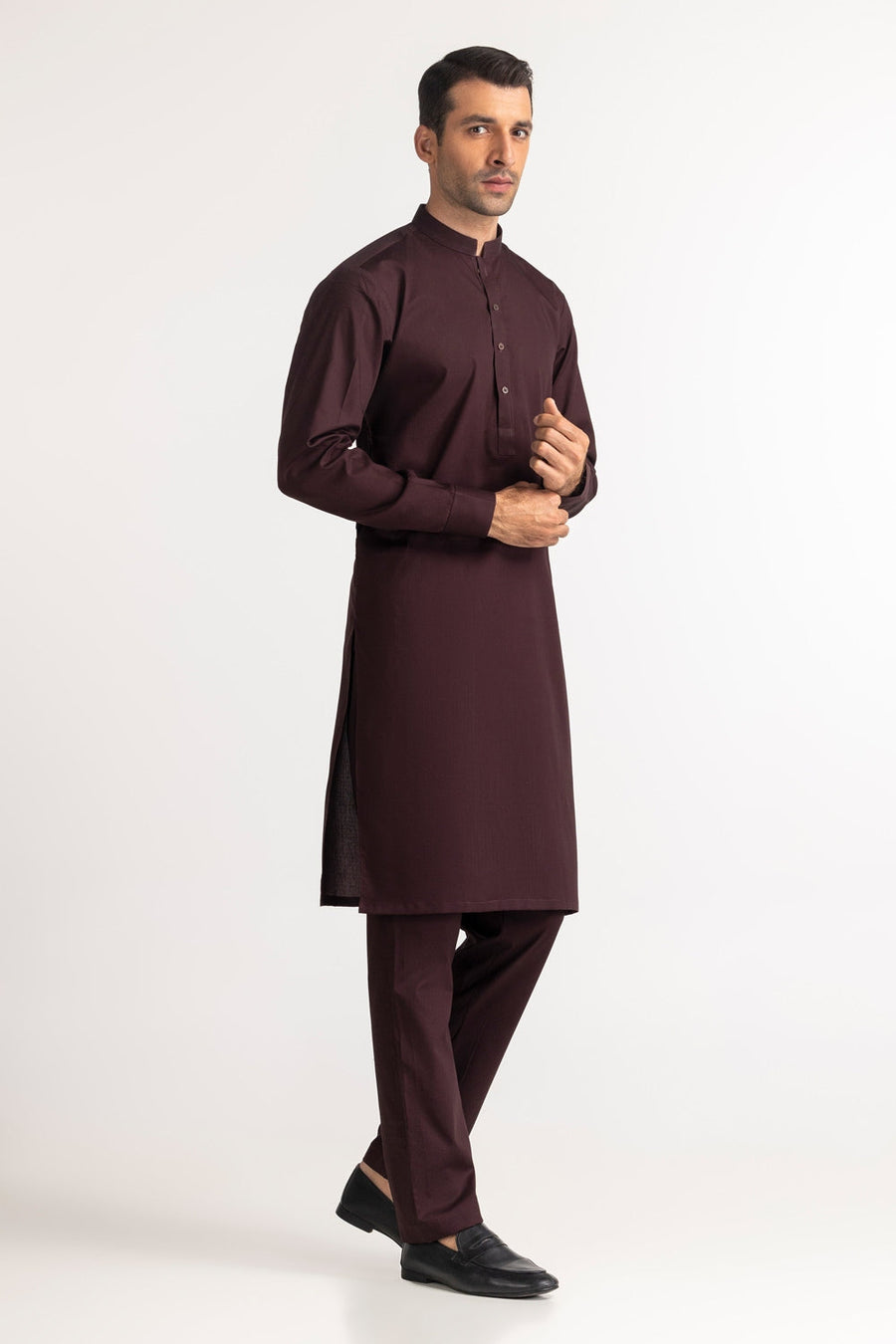 Off-White Cotton 2-Piece Kurta Pajama | Button-Front Tunic Cut