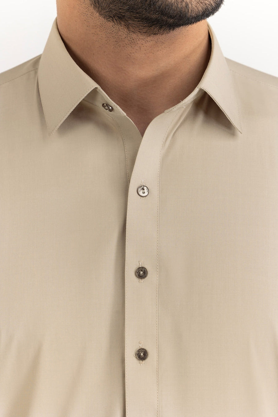 Off-White Cotton 2-Piece Kurta Pajama | Button-Front Tunic Cut