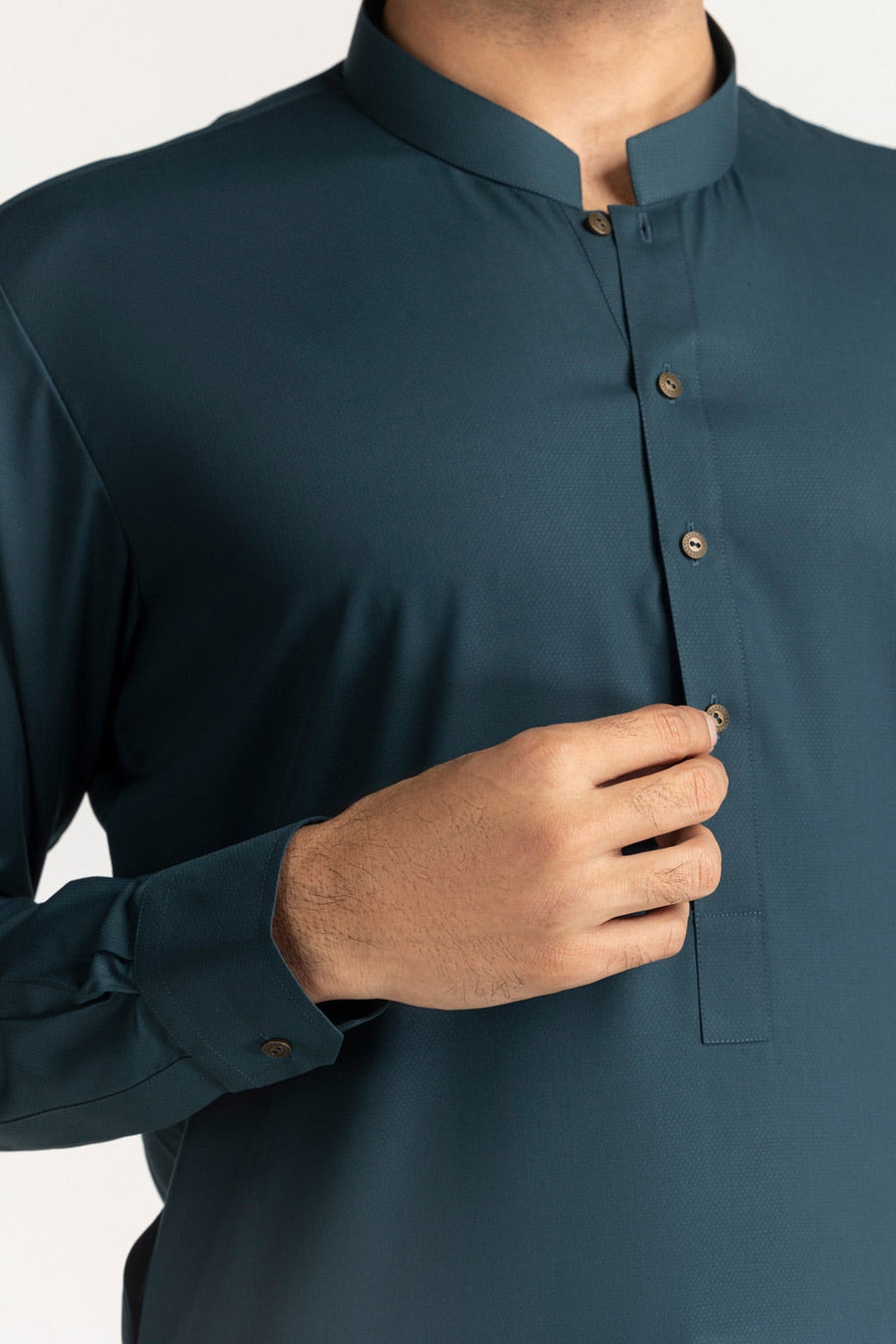 Off-White Cotton 2-Piece Kurta Pajama | Button-Front Tunic Cut