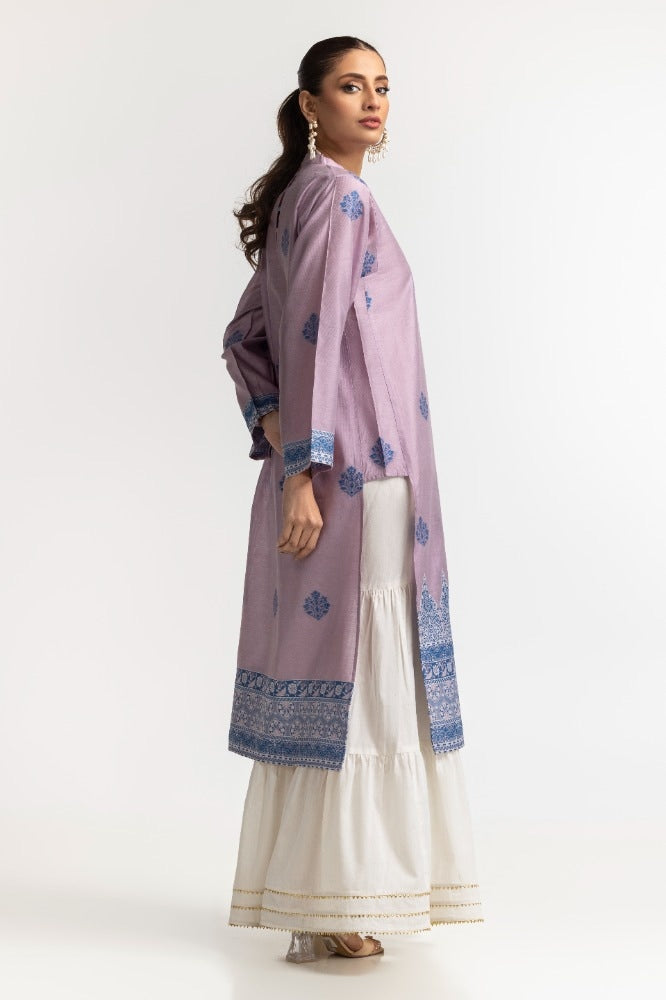 Lilac Viscose 2-Piece Salwar Kameez | Resham Embroidery