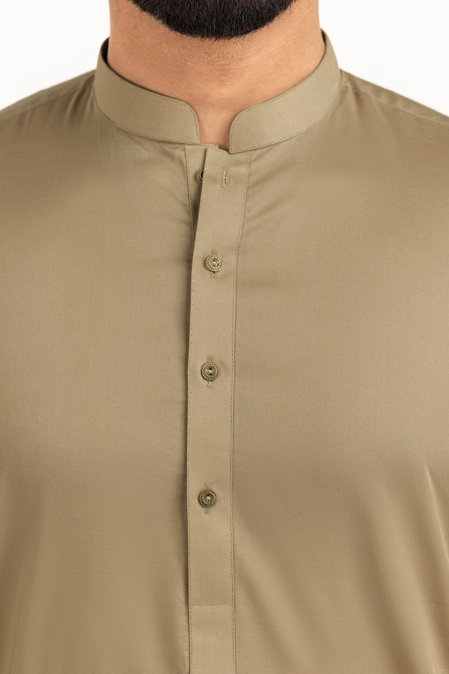 Sage Linen 2-Piece Kurta Set | Mandarin Collar