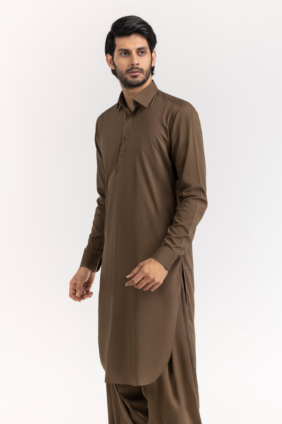 Sage Linen 2-Piece Kurta Set | Mandarin Collar