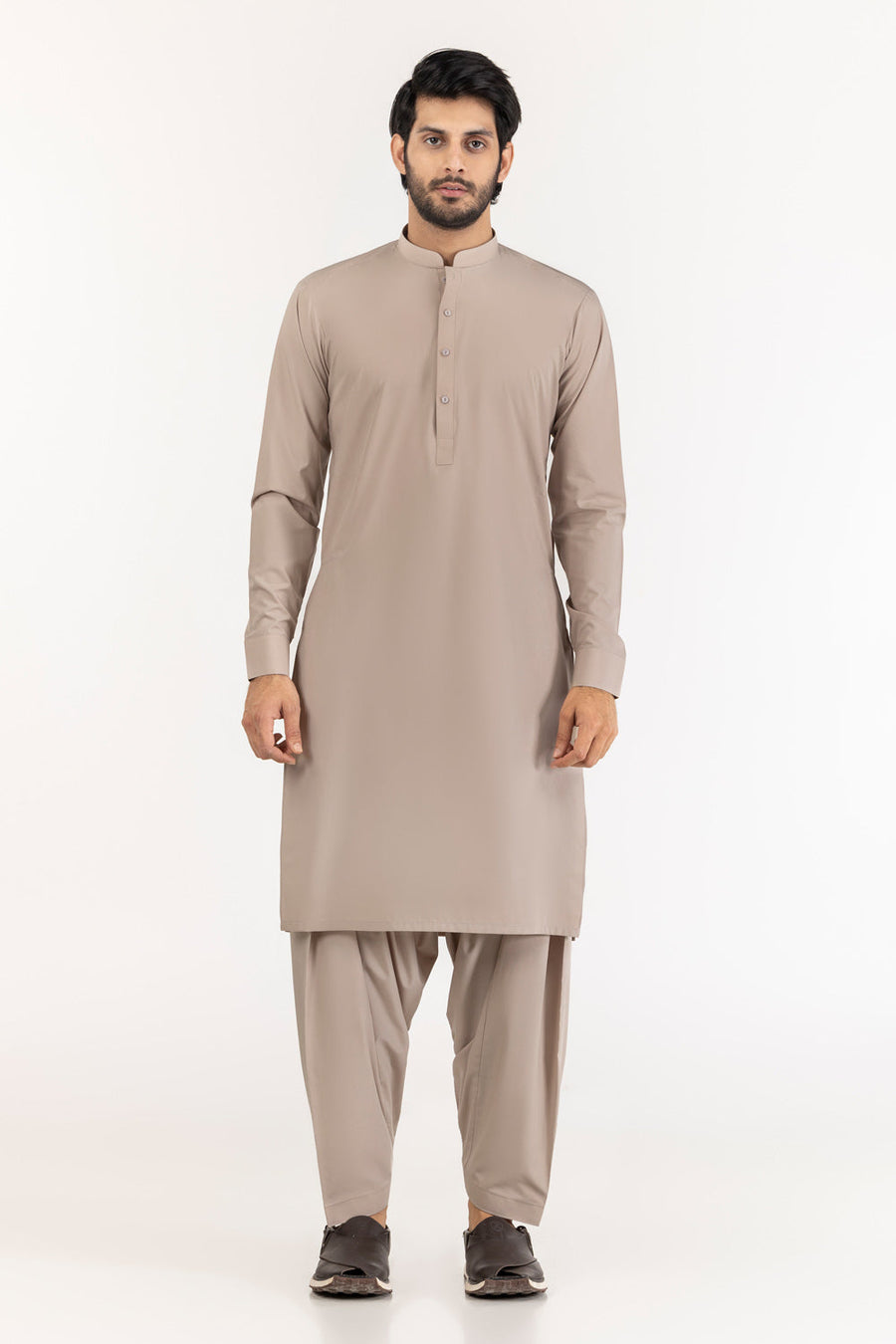 Sage Linen 2-Piece Kurta Set | Mandarin Collar