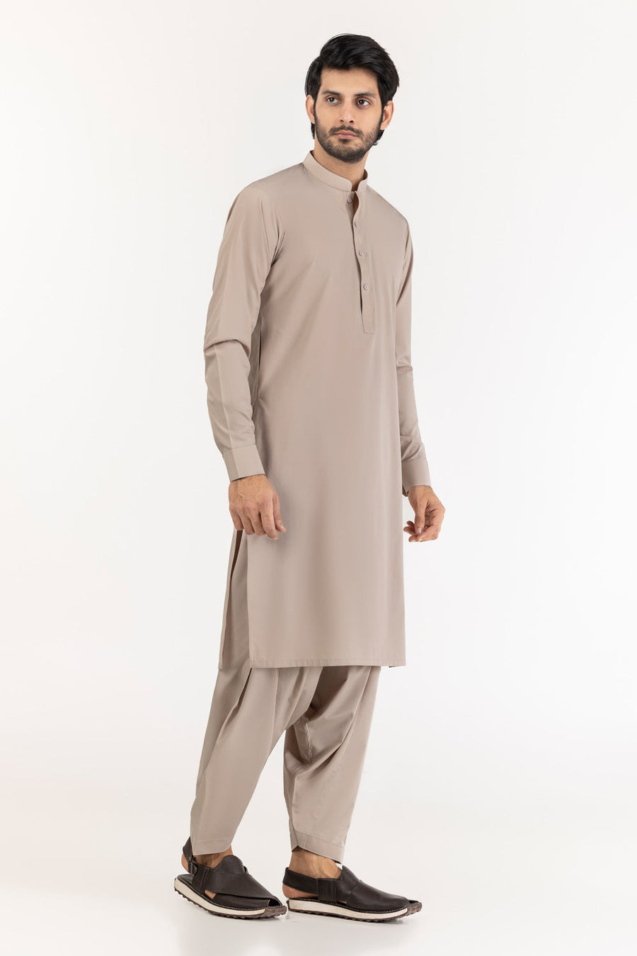 Sage Linen 2-Piece Kurta Set | Mandarin Collar