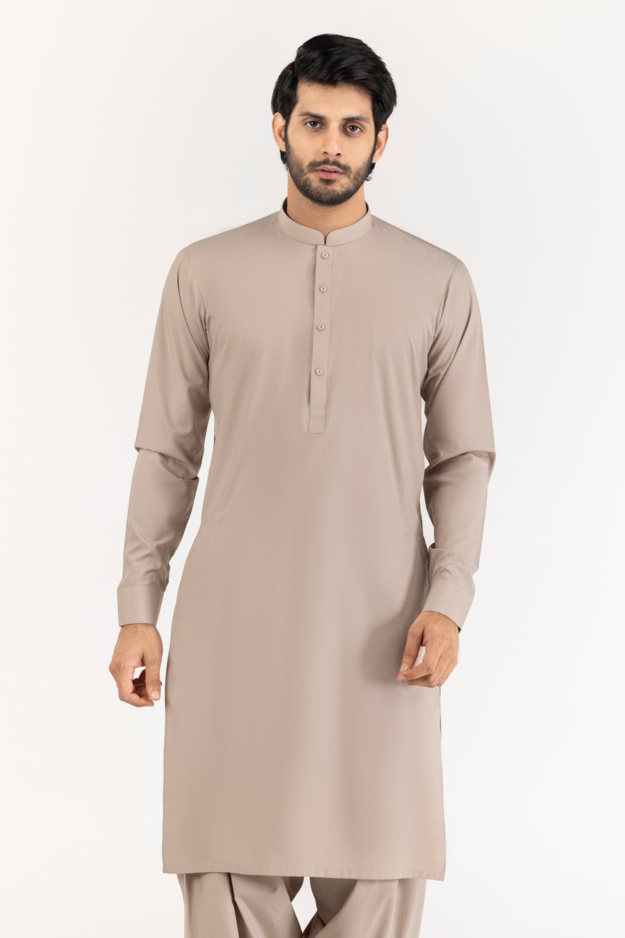 Sage Linen 2-Piece Kurta Set | Mandarin Collar