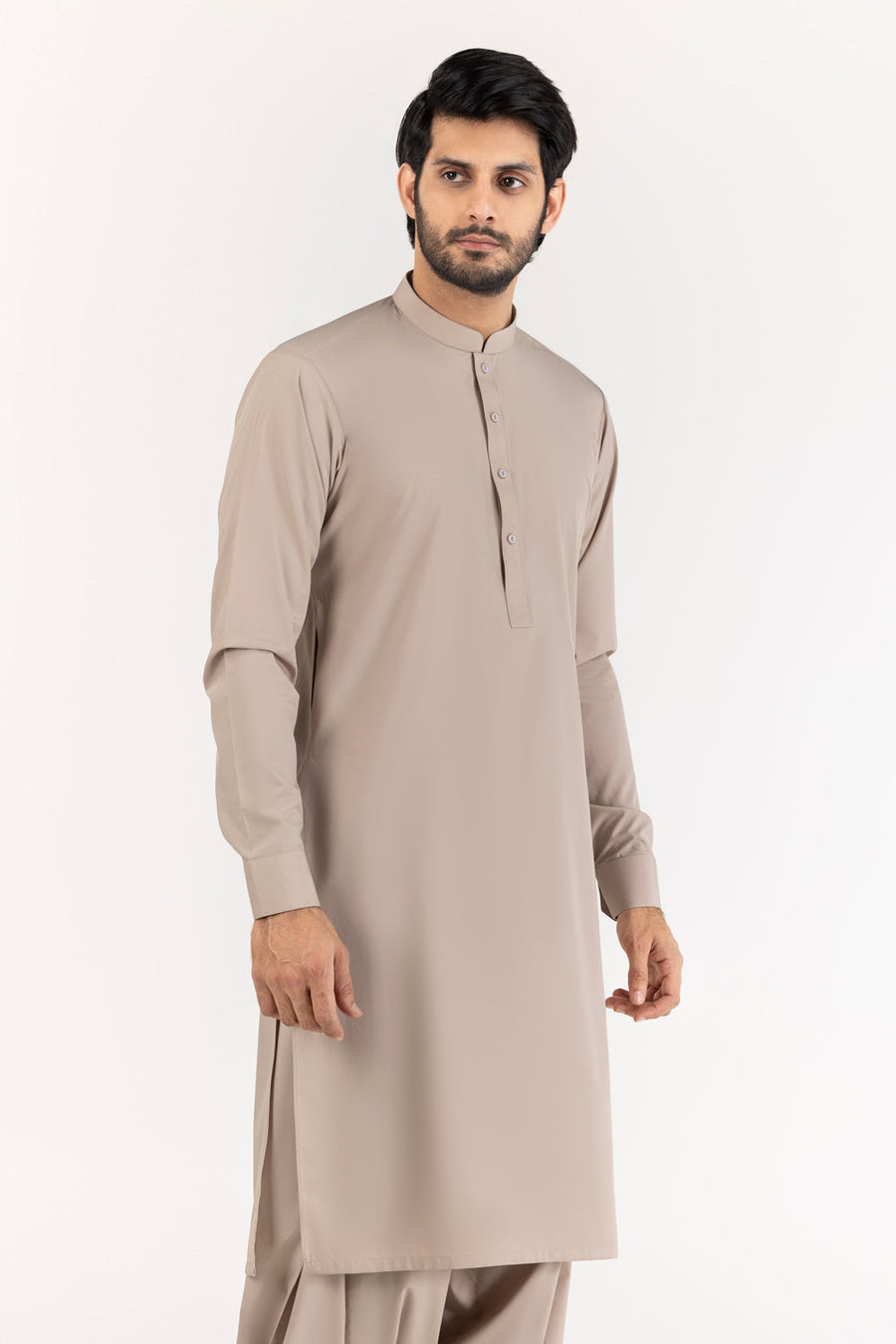 Sage Linen 2-Piece Kurta Set | Mandarin Collar