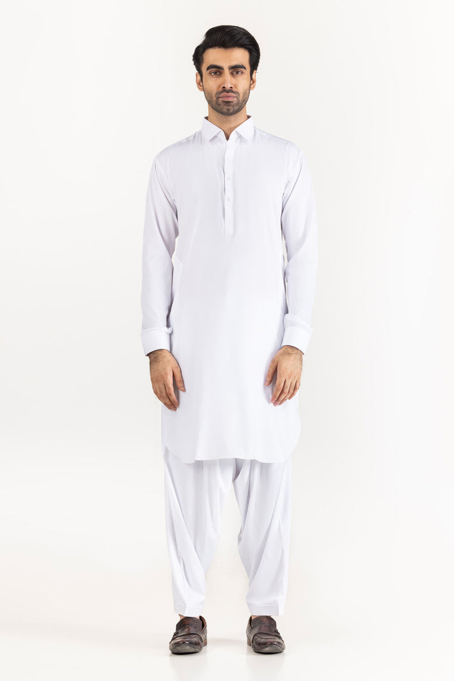 Sage Linen 2-Piece Kurta Set | Mandarin Collar