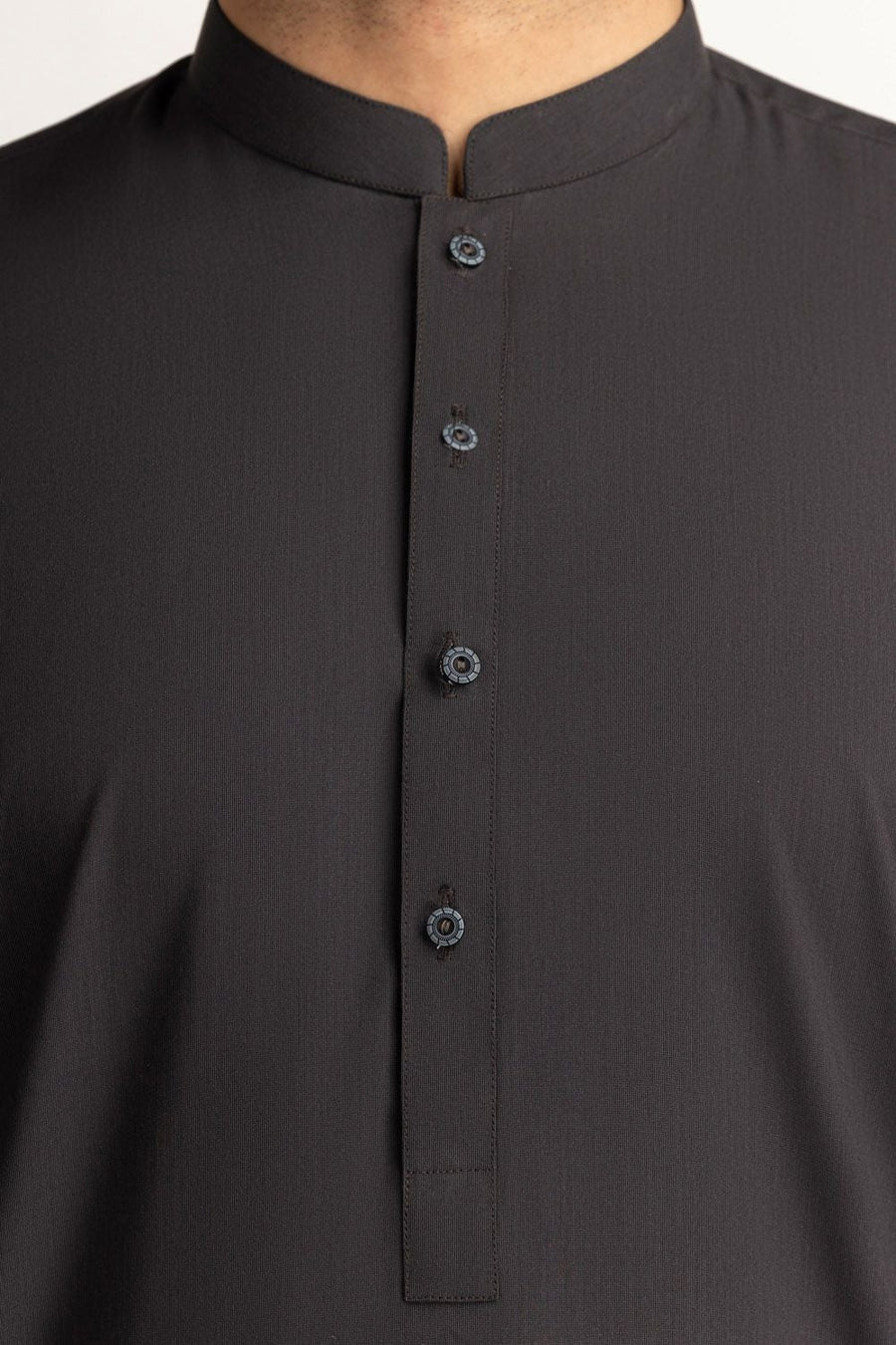 Midnight Navy Silk Blend 2-Piece Kurta | Classic Collar