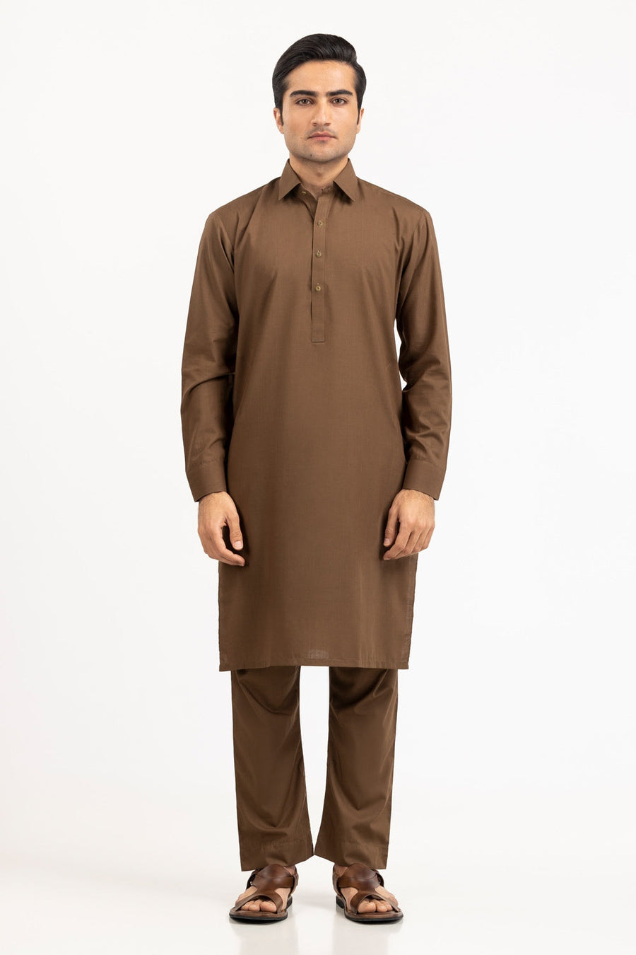 Midnight Navy Silk Blend 2-Piece Kurta | Classic Collar