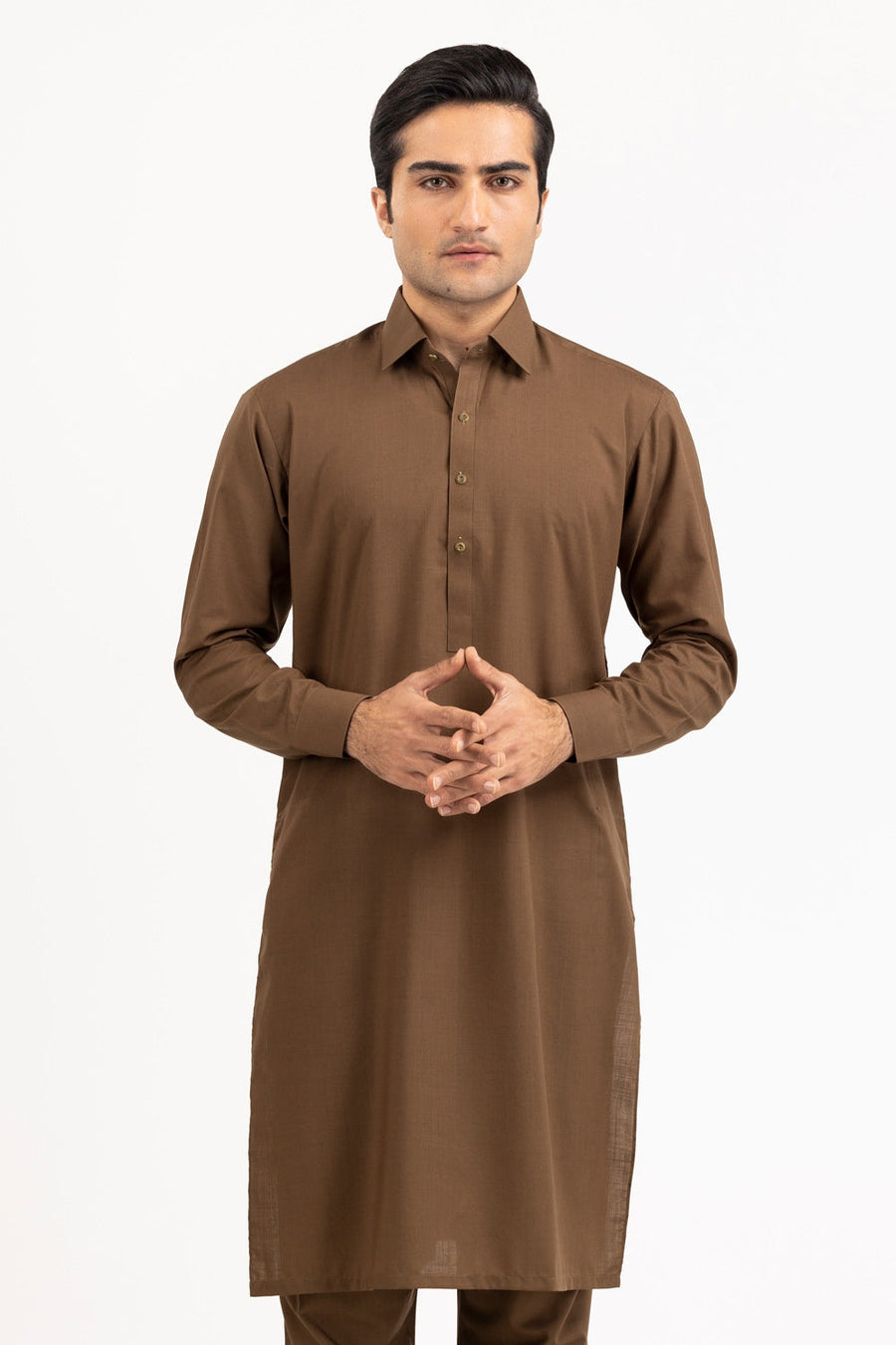 Midnight Navy Silk Blend 2-Piece Kurta | Classic Collar
