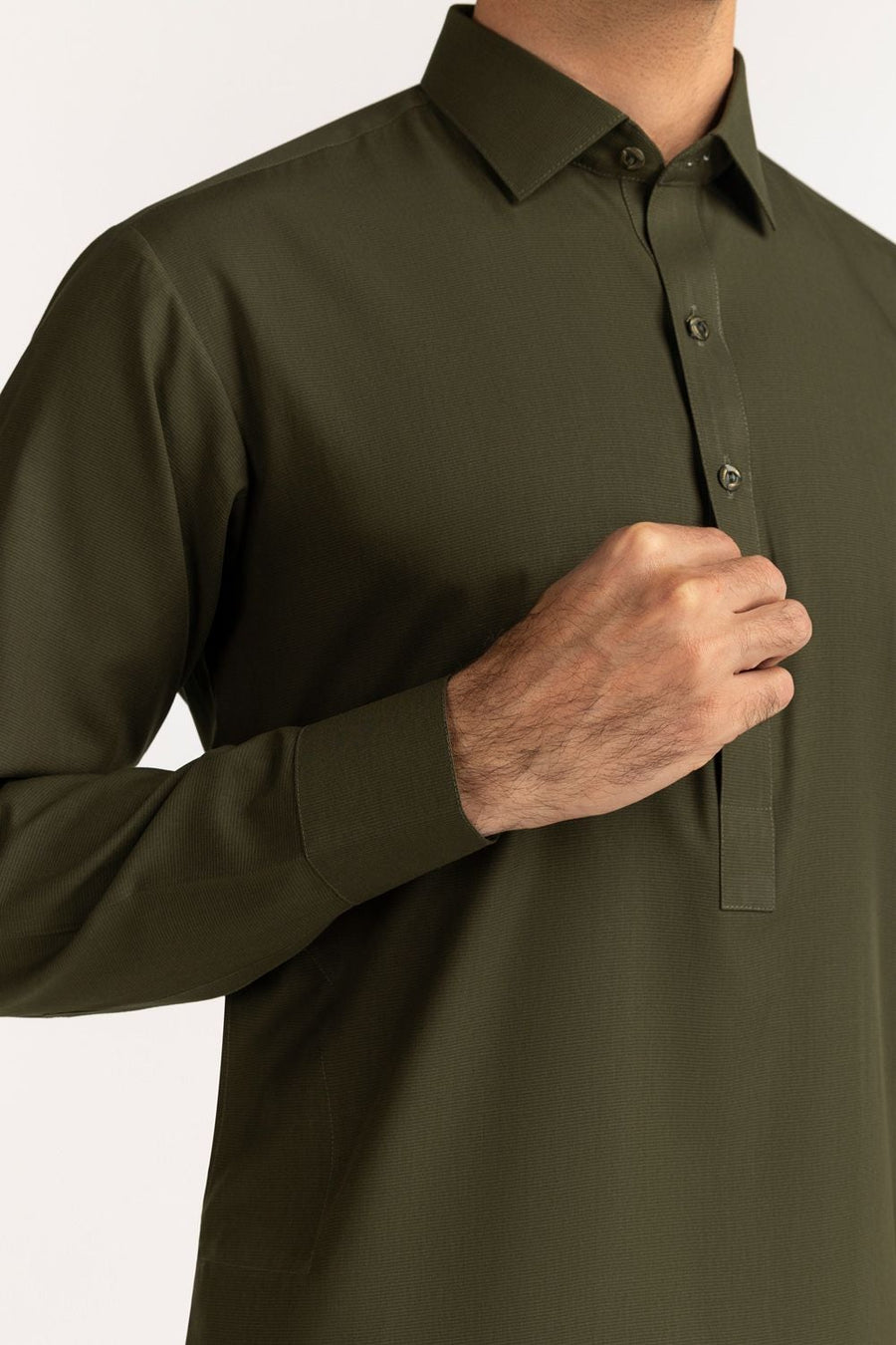 Midnight Navy Silk Blend 2-Piece Kurta | Classic Collar