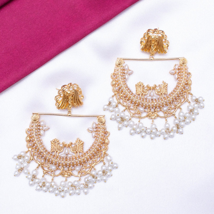 HALF CUT PEACOCK EARRINGS - Pehnaawaa