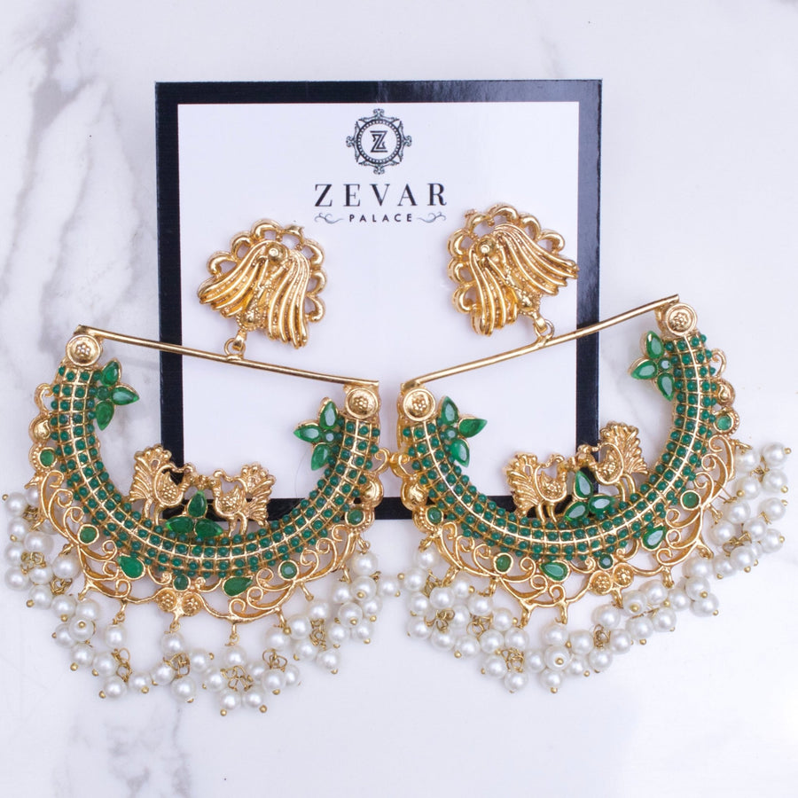 HALF CUT PEACOCK EARRINGS - Pehnaawaa