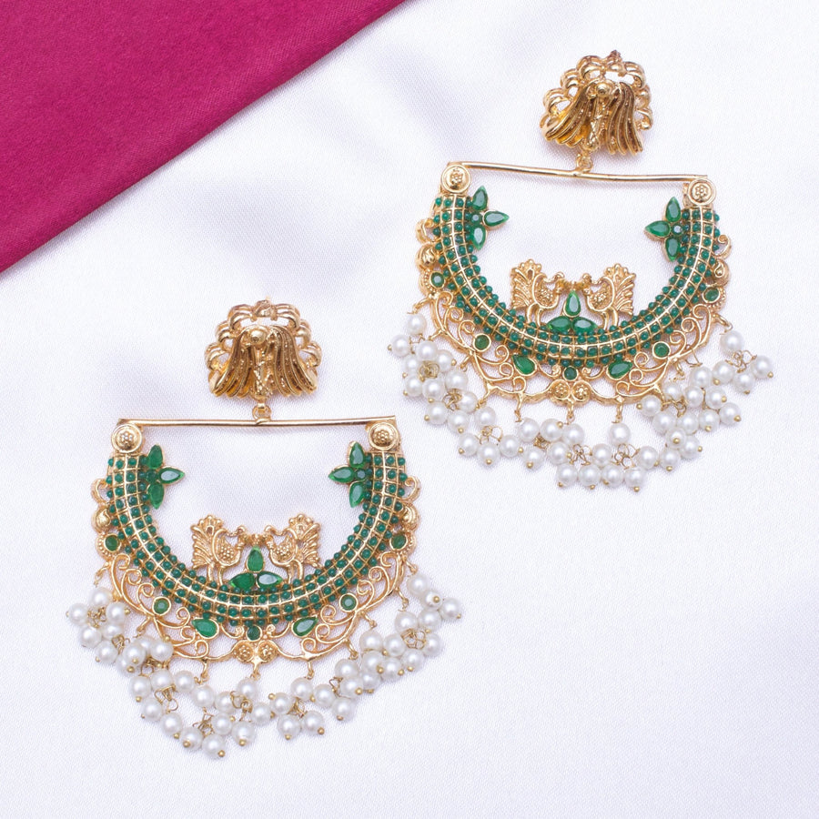 HALF CUT PEACOCK EARRINGS - Pehnaawaa