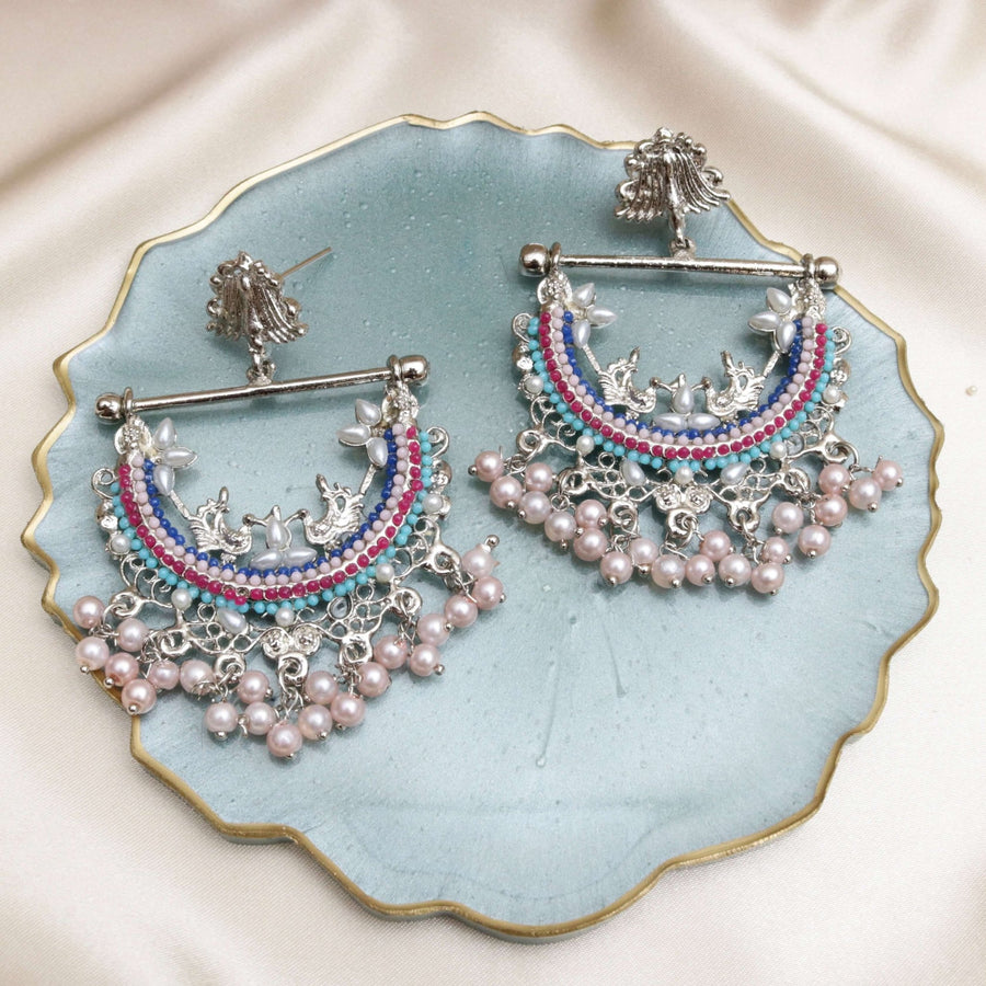HALF CUT PEACOCK EARRINGS - Pehnaawaa
